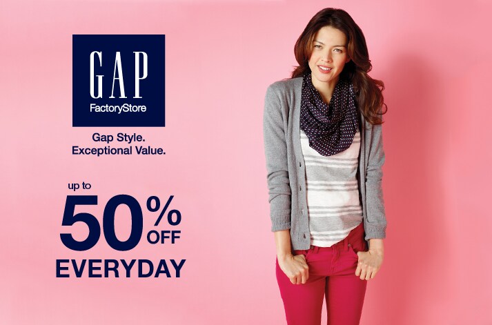 gap factory store. gap style. exceptional value.