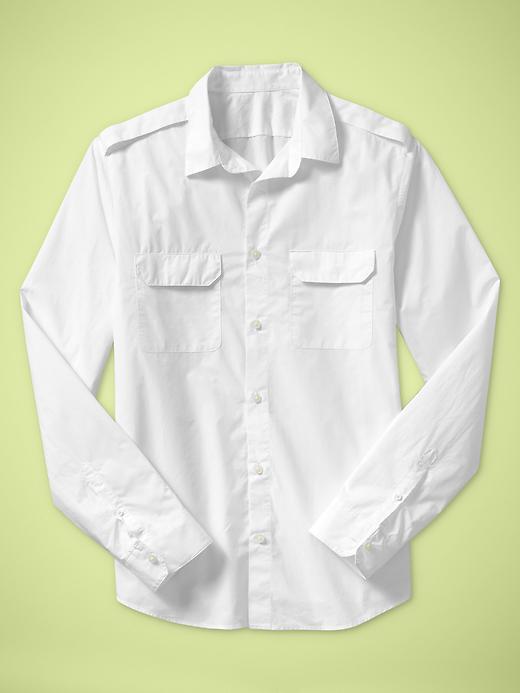 View large product image 1 of 1. Solid two-pocket shirt (slim fit)