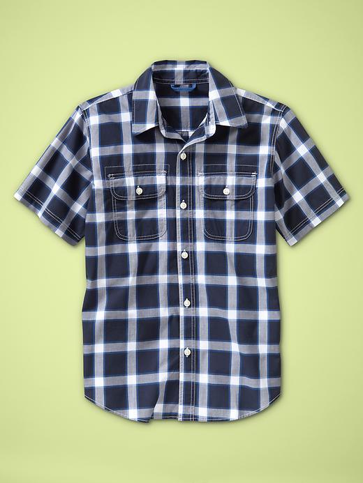 save on Gap Navy Plaid Shirt