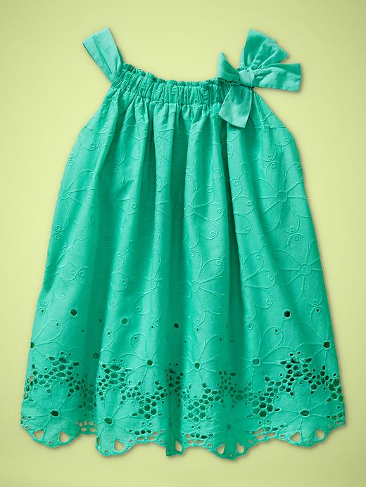 View large product image 1 of 1. Floral eyelet dress