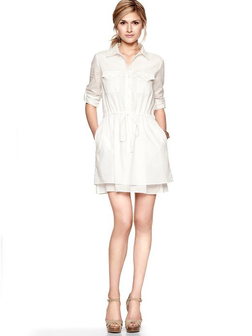 View large product image 1 of 1. Roll-sleeve shirtdress