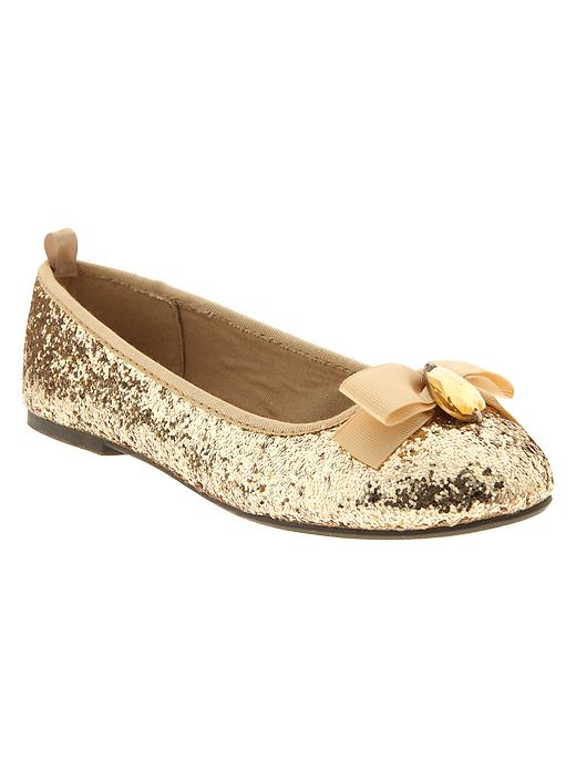 View large product image 1 of 1. Glitter-embellished  ballet flats