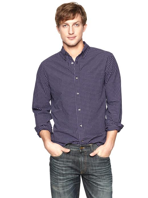 View large product image 1 of 1. Lived-in wash checkered shirt
