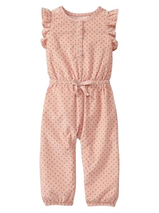 View large product image 1 of 1. Corduroy floral romper