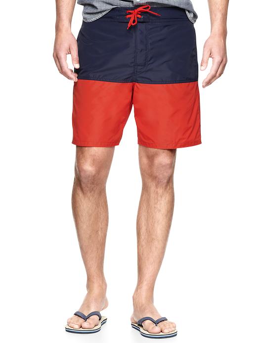 View large product image 1 of 1. Colorblock board shorts (7.5")