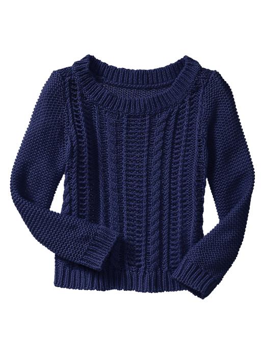View large product image 1 of 1. Cable knit boatneck sweater