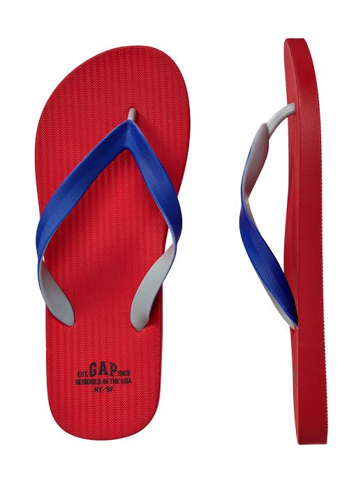 View large product image 1 of 1. Contrast band flip flops