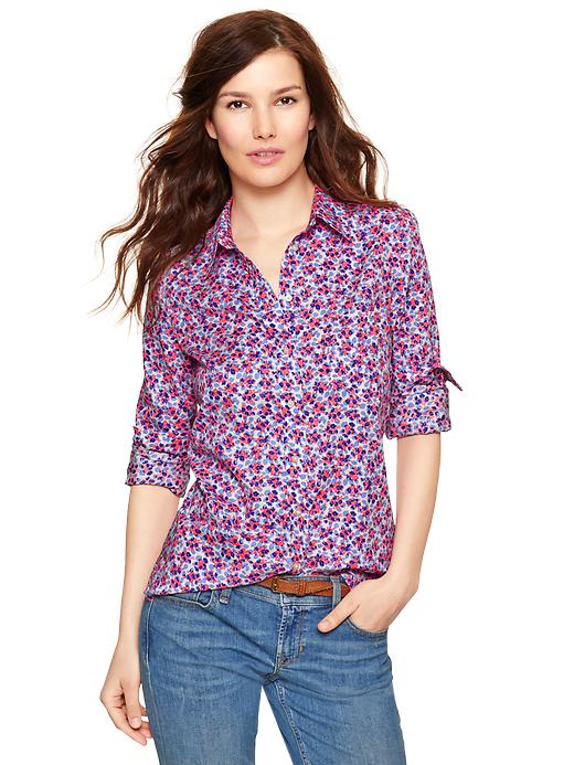 Image number 3 showing, Fitted boyfriend print shirt