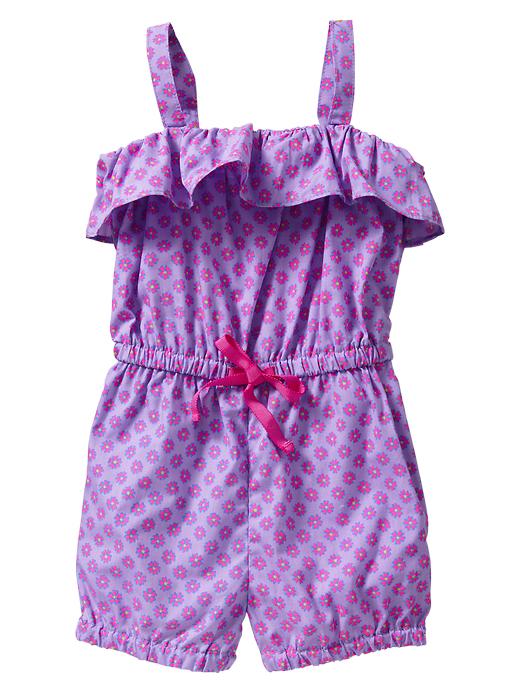 View large product image 1 of 1. Printed ruffle romper