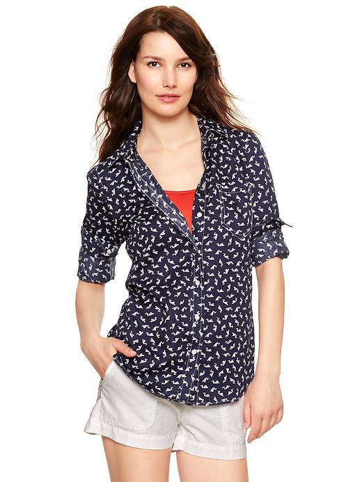 Image number 4 showing, Fitted boyfriend print shirt