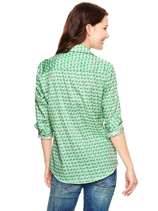 Image number 2 showing, Fitted boyfriend print shirt