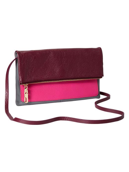 View large product image 1 of 1. Colorblock leather crossbody bag