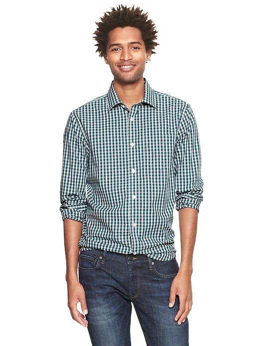 View large product image 1 of 1. Non-Iron small plaid shirt