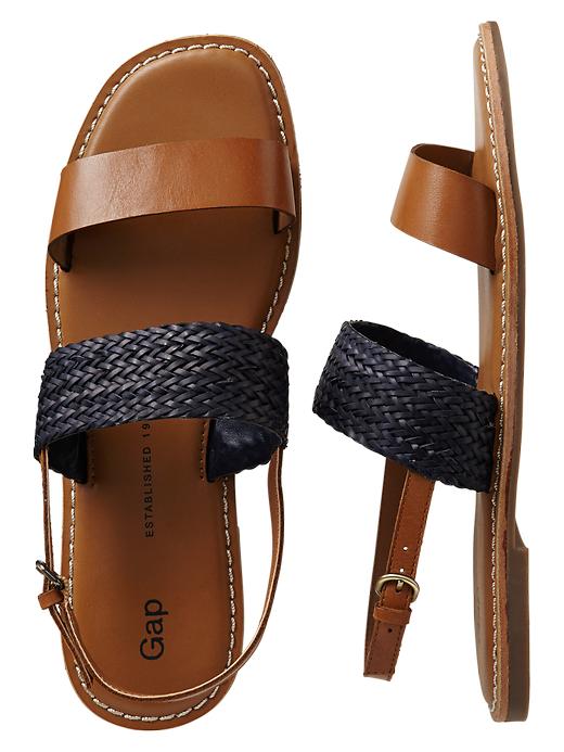 View large product image 1 of 1. Two-band woven sandals