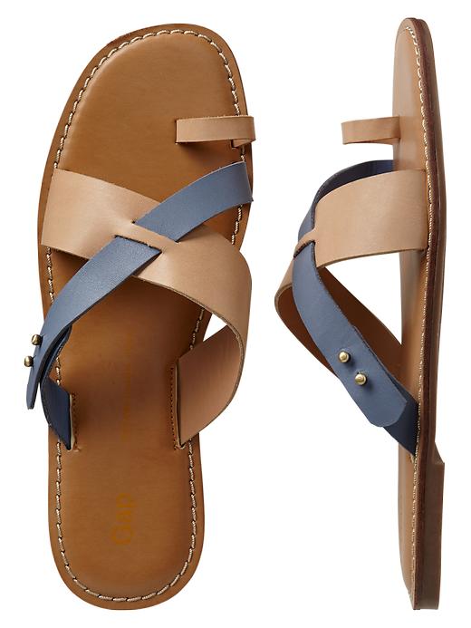 View large product image 1 of 1. Colorblock thong sandals