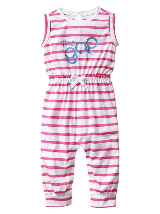 View large product image 1 of 1. Logo stripe one-piece