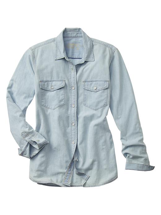 Image number 2 showing, 1969 chambray boyfriend shirt