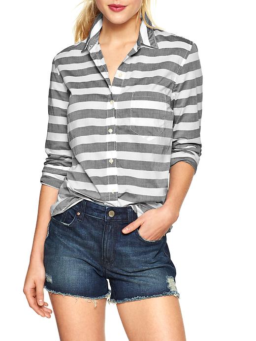 Image number 3 showing, Fitted boyfriend stripe shirt