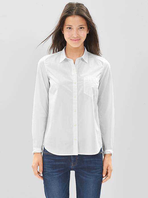 Image number 1 showing, Fitted boyfriend poplin shirt