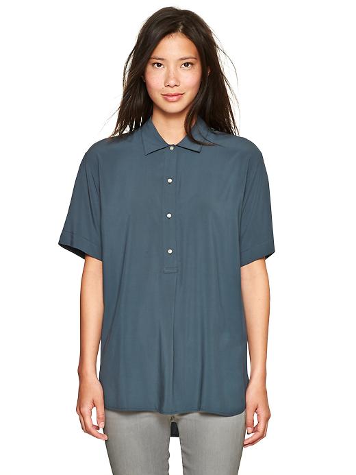 View large product image 1 of 1. Fluid drapey shirt