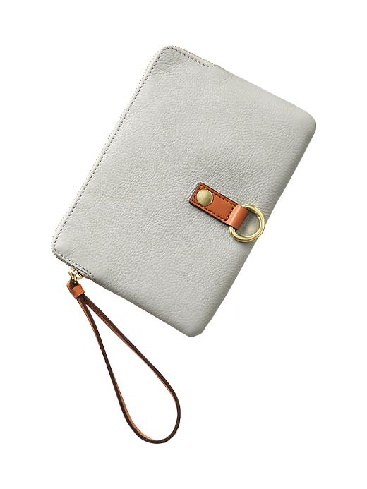 View large product image 1 of 3. Leather buckle clutch