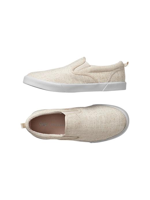 View large product image 1 of 1. Lurex woven slip-on sneakers