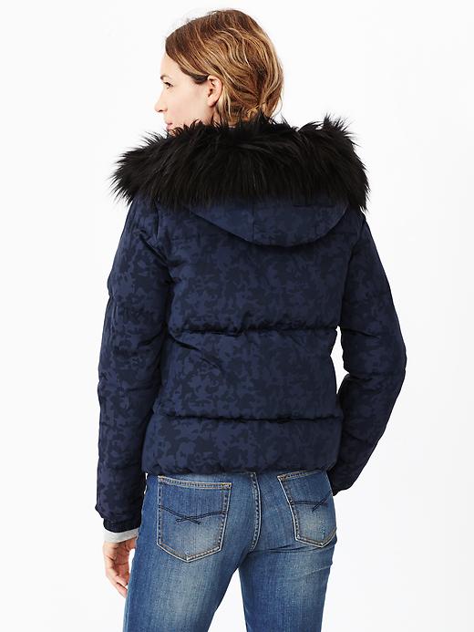 Image number 3 showing, Fur-trim camo down puffer