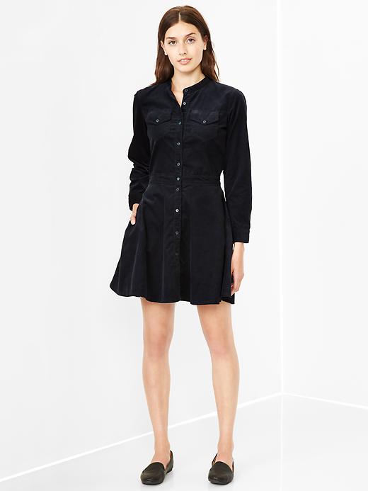View large product image 1 of 1. Cord shirtdress