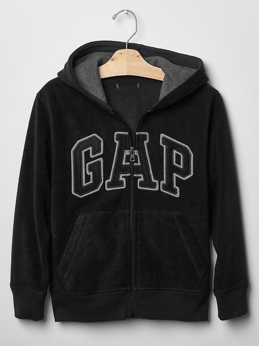 View large product image 1 of 1. Pro Fleece arch logo zip hoodie