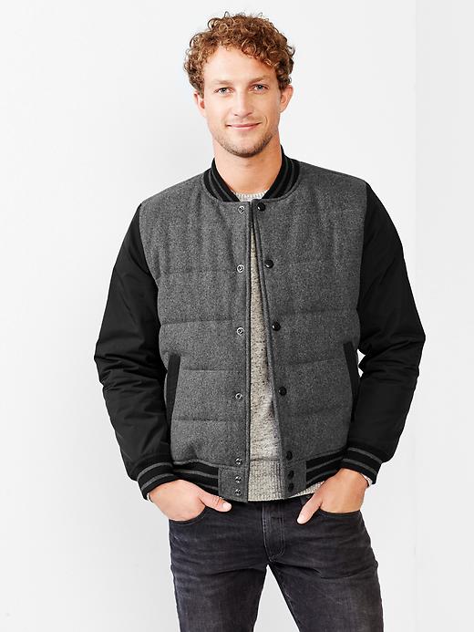 Image number 1 showing, Quilted varsity jacket
