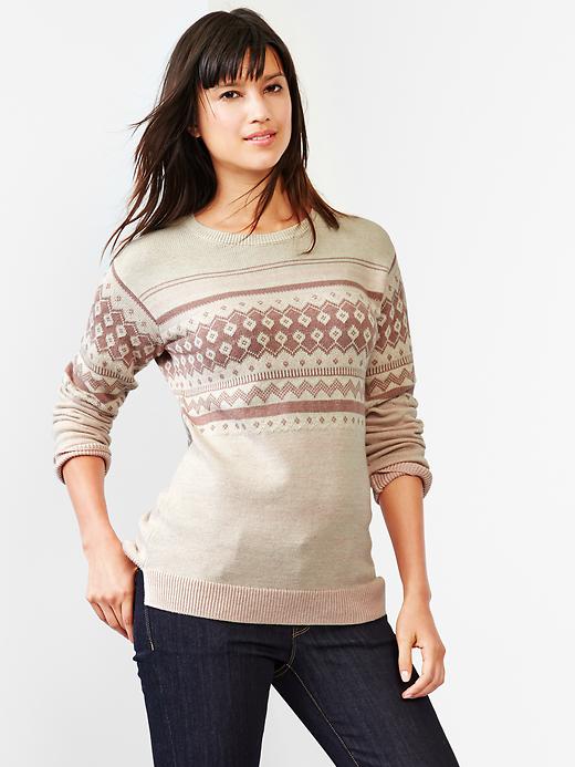 Image number 6 showing, Fair isle crew sweater