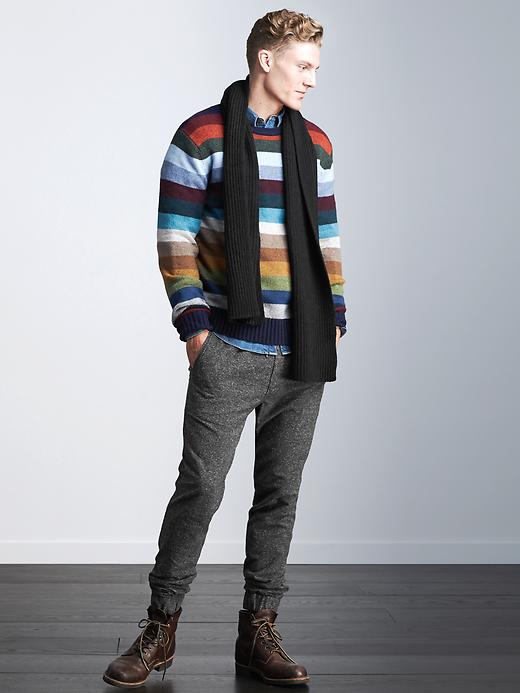 Image number 2 showing, Lambswool holiday stripe sweater