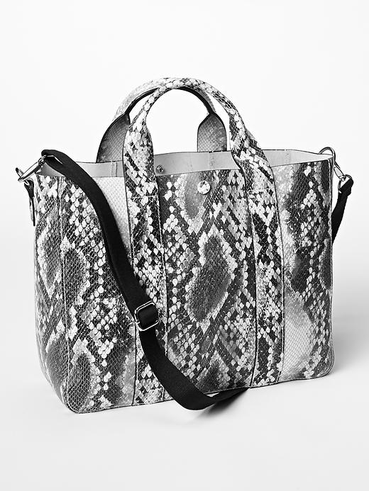 View large product image 1 of 1. Leather tote crossbody