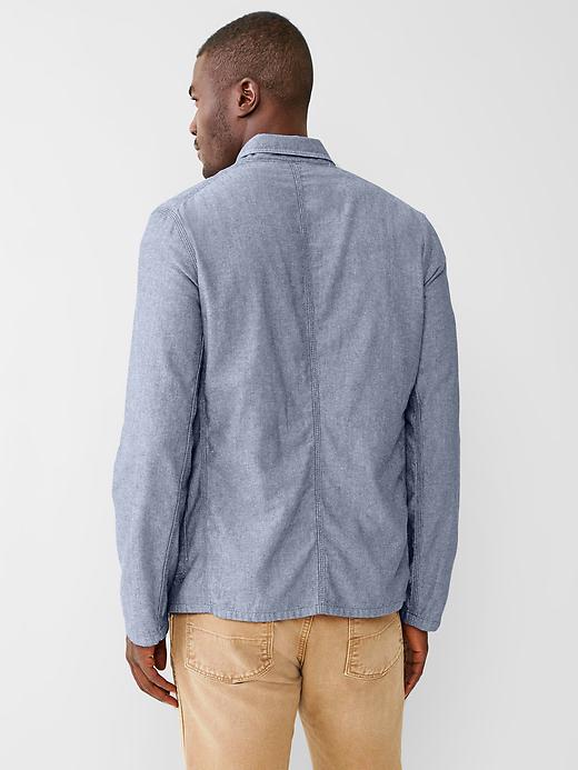 Image number 2 showing, Double-layer chambray worker blazer