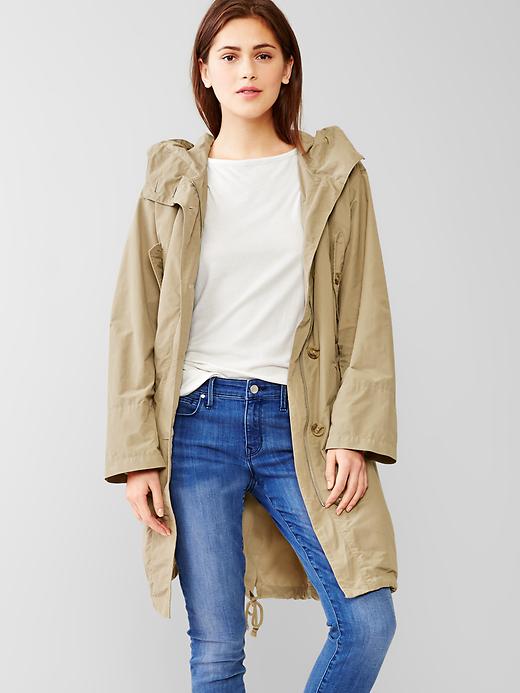 Image number 1 showing, Hooded fishtail parka