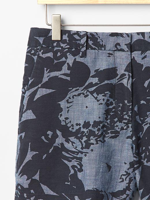 Image number 7 showing, Tailored chambray floral shorts