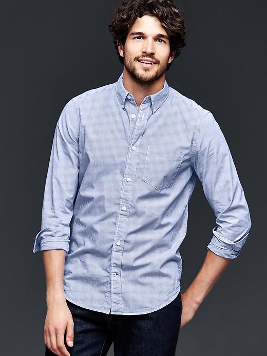 Image number 1 showing, Lived-in wash pinstripe shirt