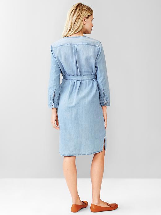 Image number 2 showing, Collarless button-front dress