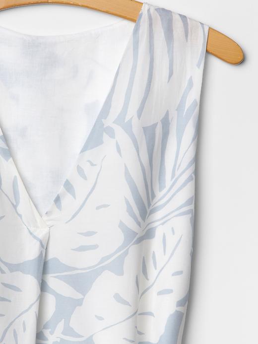 Image number 7 showing, Tie-waist palm print top