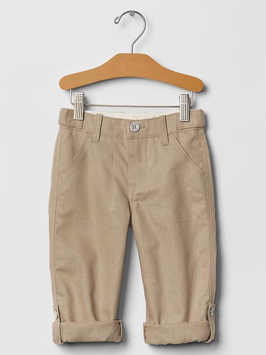 Image number 1 showing, Linen-cotton convertible pants