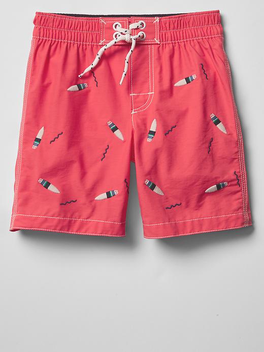 Image number 1 showing, Embroidered swim trunks