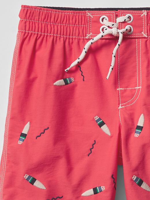 Image number 2 showing, Embroidered swim trunks