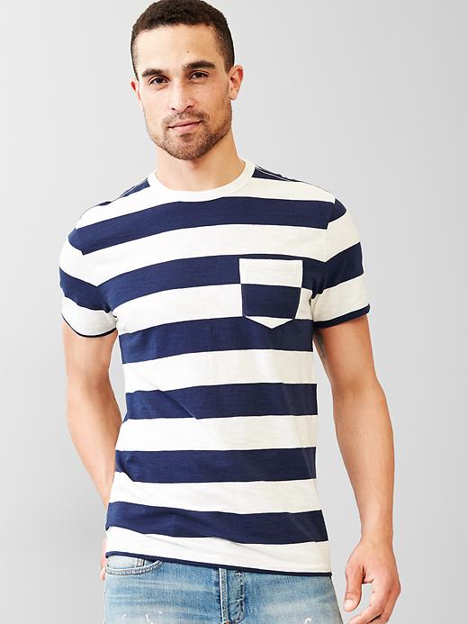 Image number 6 showing, Slub stripe pocket t-shirt