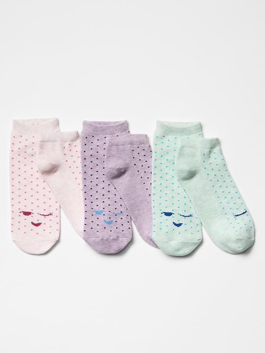 View large product image 1 of 1. Wink pin dot ankle socks (3-pack)