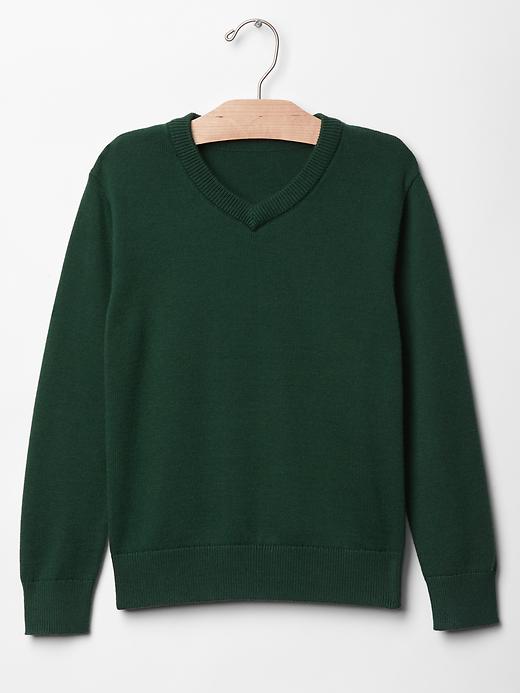 View large product image 1 of 1. Solid V-neck sweater