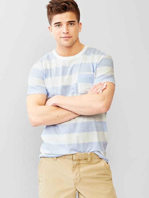 Image number 5 showing, Slub stripe pocket t-shirt
