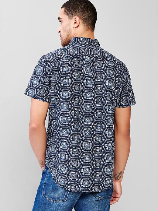 Image number 2 showing, Seersucker tile print shirt