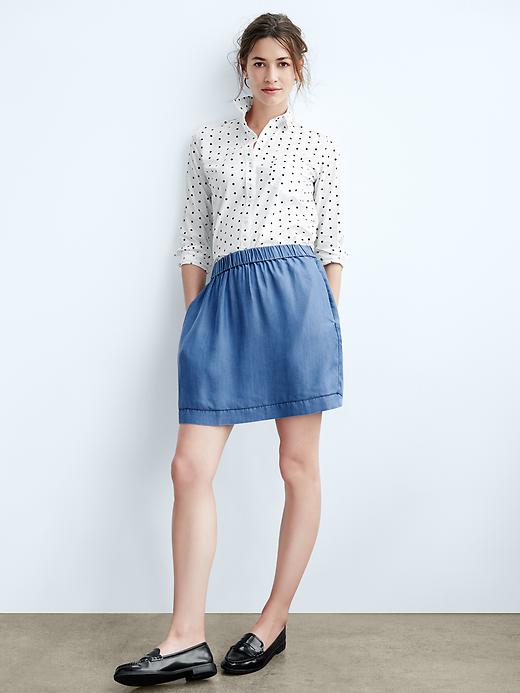 Image number 2 showing, Fitted boyfriend polka-dot shirt