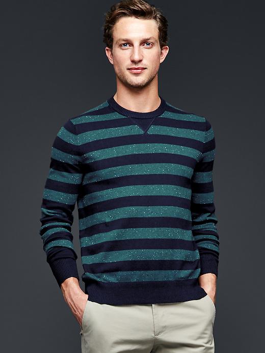 Image number 1 showing, Rugby nep cotton cashmere crew sweater