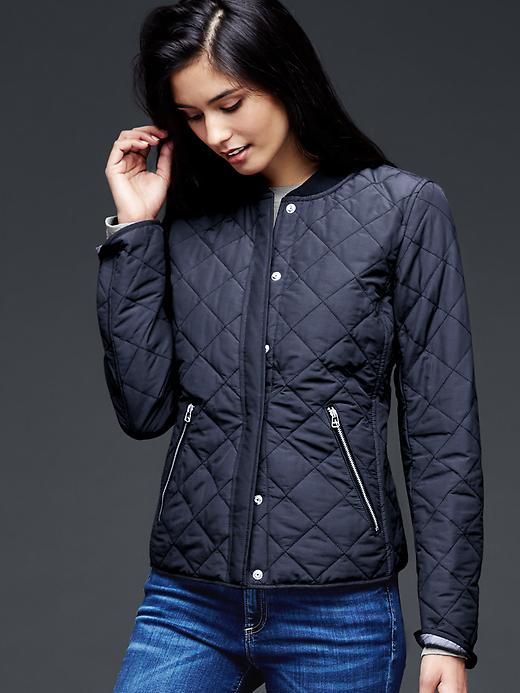 View large product image 1 of 1. Quilted zip jacket